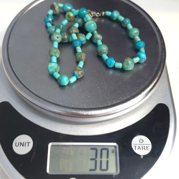 18 Inch 925 Sterling Silver Turquoise And Other Stones Necklace B38 - Picture 7 of 7